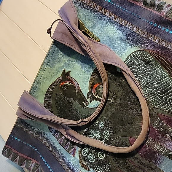 ✨Vintage Laurel Burch Indigo Mares Tote Bag✨ Sequins & Horse Magic! - Picture 7 of 11